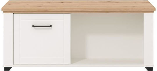 Masa Centrală Rectangulară Valencia Din Lemn Cu Sertare Albă / Artisan Oak L115xL55xÎ47.5cm