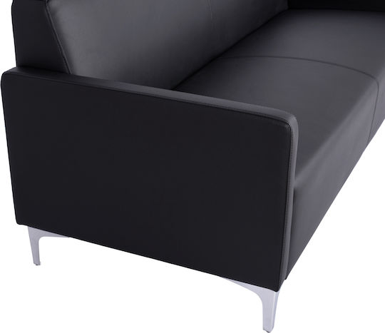 Nellie Doppelsitzer Sofa Künstliches Leder Schwarz 163x71x71cm
