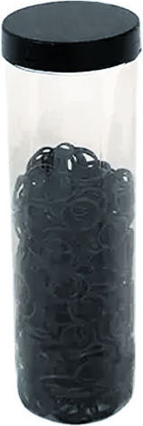 Кутия с черни раста ластици за коса Beauty Salon 40g