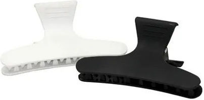 Beauty Salon Hair Clips White Black Set of 12