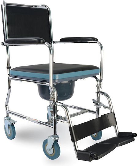 Medical Brace Αναπηρικό Αμαξίδιο Μπάνιου Απλού Τύπου 43cm MB.W2053 Ασημί