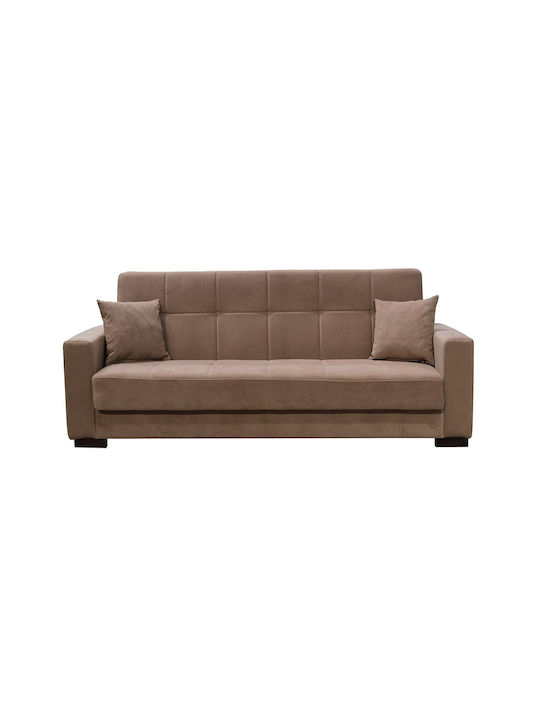 Woodwell Dreisitzer Sofa Bett Mit Stauraum Braun 225x94x88cm E9939,1
