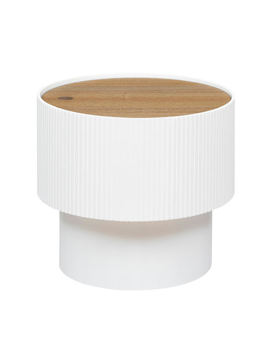 Round Side Coffee Table Enola Wooden White W38.5xL38.5xH35cm