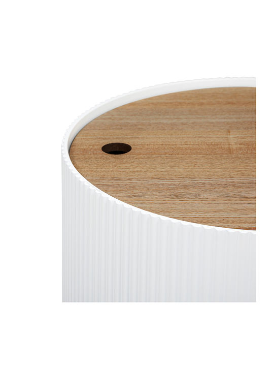 Round Side Coffee Table Enola Wooden White W38.5xL38.5xH35cm