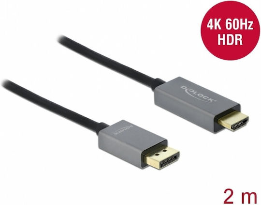 DeLock Cable DisplayPort male - HDMI male 2m Black (85929)