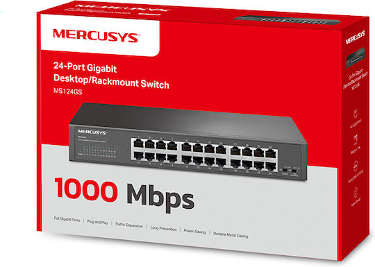 Mercusys MS124GS v1 Unmanaged L2 Switch με 24 Θύρες Ethernet