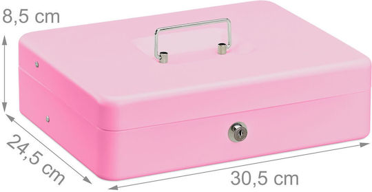 Relaxdays Cutie de Bani Bancnote Monede Roz 8,5 X 30,5 X 24,5 Cm