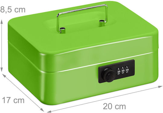Cutie de Bani Bancnote Monede Relaxdays Verde 8,5 x 20 x 17 cm