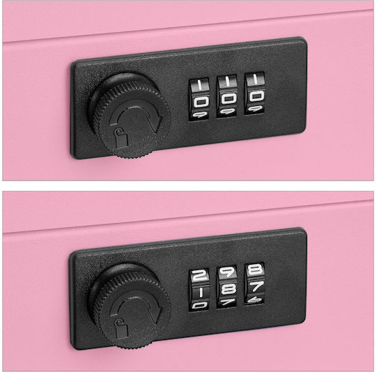 Cash Box Banknotes Coins Relaxdays Pink 8.5 X 20 X 17 Cm