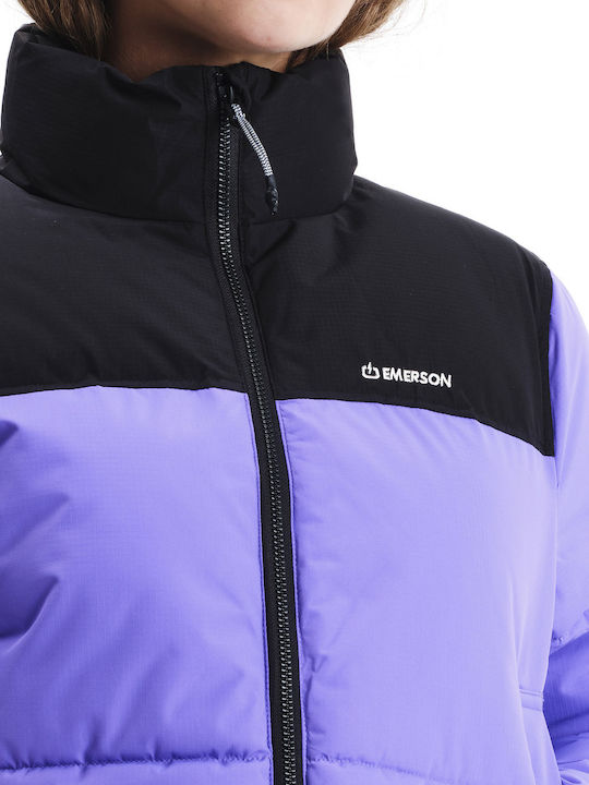 Scurtă Jachetă de femei Puffer Waterproof Violet/black