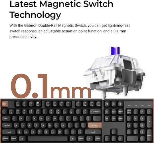 Keychron K10 HE K10H-J1 Wireless Hall Effect Gaming Keyboard with Magnetic switches and RGB lighting (English US)