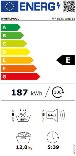 Whirlpool WP E12X WBS EE Tumble Dryer 12kg with Heat Pump