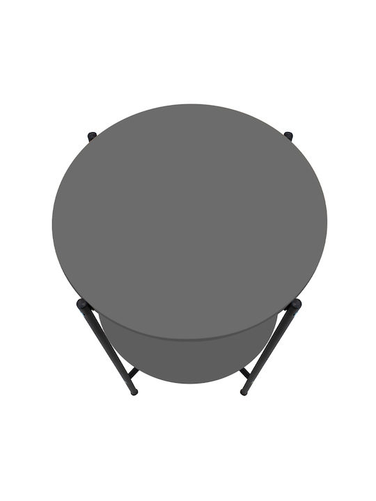 Round Side Table Nalda Wooden Anthracite 43x43x56.5 cm