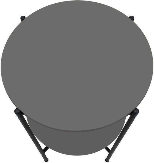 Round Side Table Nalda Wooden Anthracite 43x43x56.5 cm