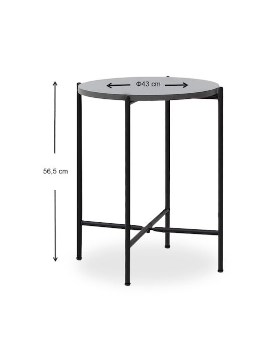 Round Side Table Nalda Wooden Anthracite 43x43x56.5 cm