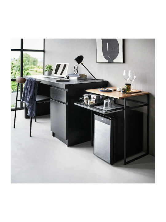 Rectangular Side Table Metal Black/brown L53xW45.2xH66cm.