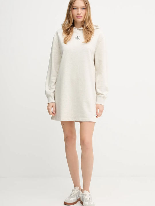 Mini Knitted Dress with Hood Grey