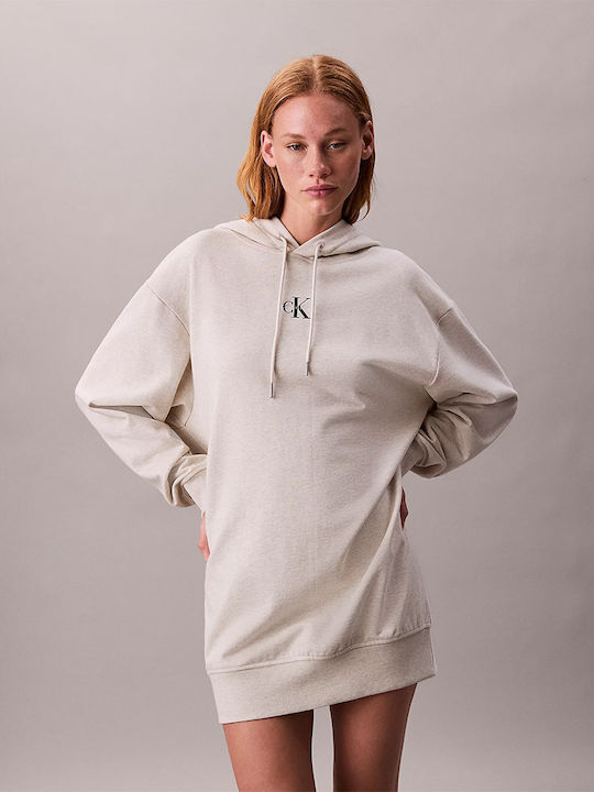 Mini Knitted Dress with Hood Grey
