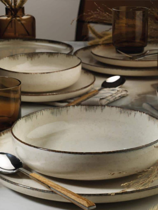 Kutahya Porselen Geschirrset aus Porzellan Beige 54Stück
