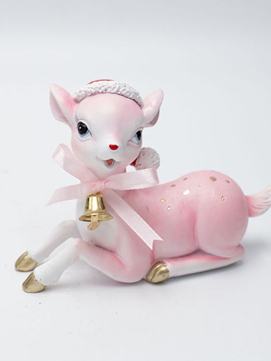 Eurolamp Weihnachtliche Kunststoff Figur Hirsche Rosa Länge 9.7cm