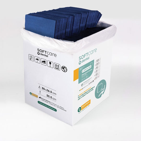 Soft Care Οδοντιατρική Πετσέτα Μπλε 1ply + 1ply χωρίς Dispenser 500τμχ