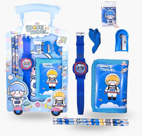 Roza Kinder Schreibwaren-Sets 7-in-1 Geschenkset Raumfahrt