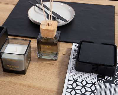 Nef-Nef Homeware Сувенир Изкуствена кожа Сив 10x10см 6бр Nef-Nef Homeware Сувенир Изкуствена кожа Сив 10x10см 6бр