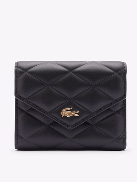 Lacoste Money Pieces Μικρό Δερμάτινο Γυναικείο Πορτοφόλι Μαύρο