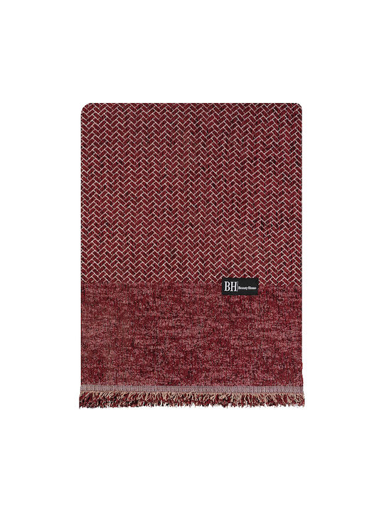 Beauty Home Ριχτάρι Πολυθρόνας Chenille 170x170εκ. Κόκκινο 8639ΜΟΝ