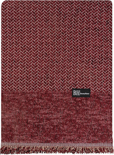 Beauty Home Σετ Ριχτάρια 3τμχ Chenille Κόκκινο 8639ΣΕΤ3
