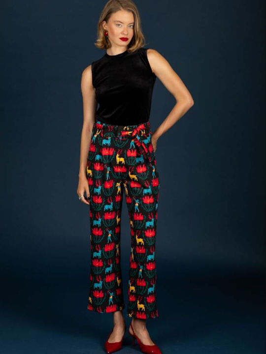 Damen Stoff Hose Schwarz