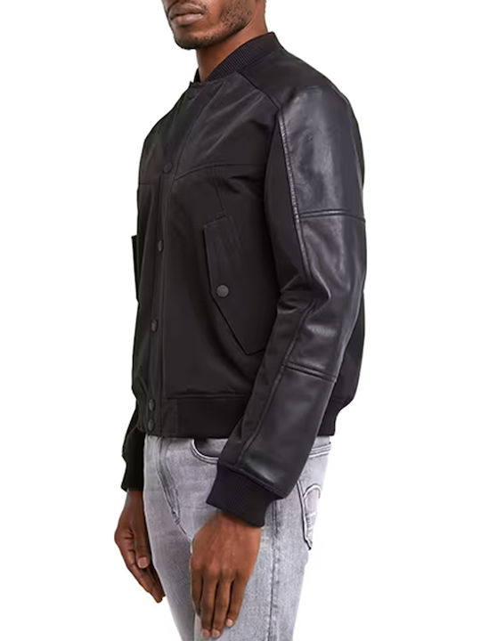 Geacă de Piele Neagră Black
