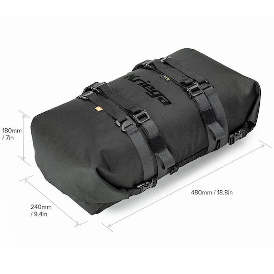 Kriega Waterproof Motorcycle Tail Bag 20lt Black