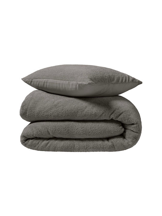 Duvet Cover Set Queen with 4 Pillowcases 220x240 L-c Helena Anthracite