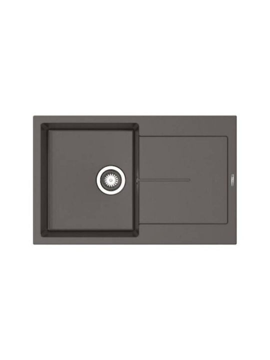 Pyramis Ithaka 1B 1D 070245811 Drop-In Chiuvetă din Granit Sintetic L79xW50cm Negru