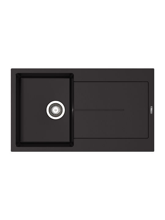 Pyramis Ithaka 1B 1D 070245811 Drop-In Chiuvetă din Granit Sintetic L79xW50cm Negru