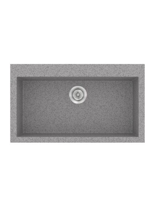 Sanitec Classic Drop-In Spüle aus Verbundgranulat B79xT50cm Granite Cappuccino