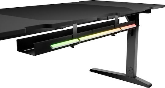 Геймърско Бюро Holm Дървено Черно С LED 160x70x75см