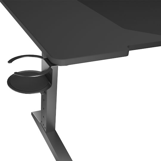 Birou De Jocuri Holm Din Lemn Negru Cu LED 140x75x70cm