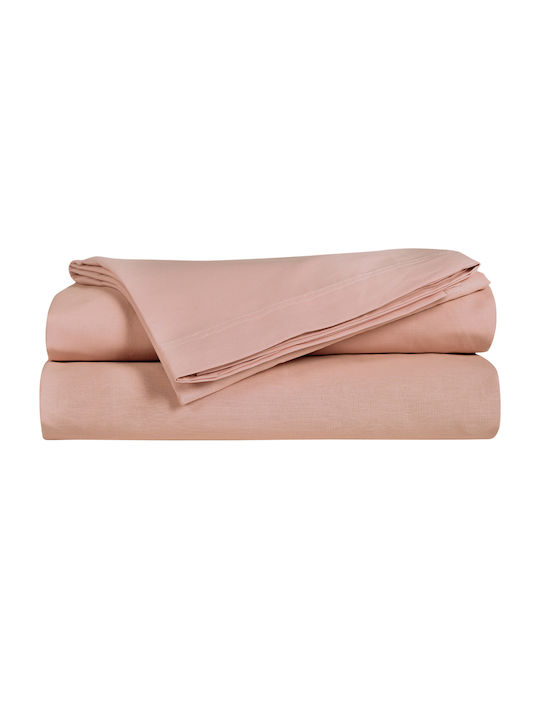 Das Home Bettlaken King Size mit Gummiband 180x235+35cm. 1011 Salmon