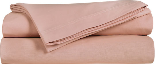 Das Home 1011 Σεντόνι King Size με Λάστιχο 180x235+35εκ. Salmon