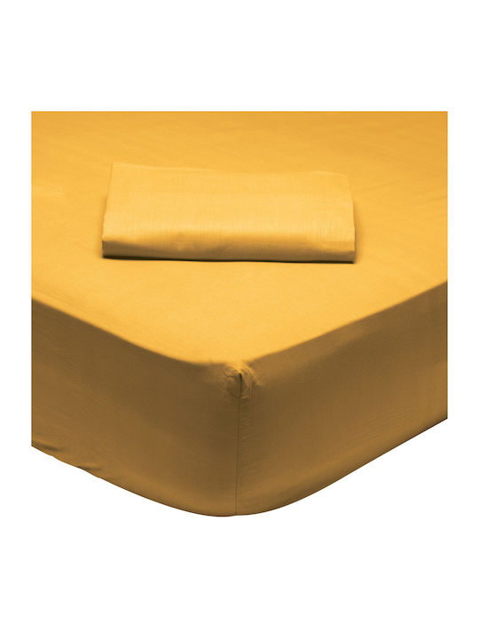 Das Home Sheet Super-Double with Elastic 160x200+35cm. Best Yellow