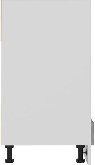 Lower Oven Cabinet Grey Concrete 60x46x81.5pcs