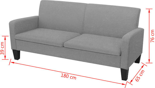 Двуместен Диван Текстил Сив 180x65x76см.
