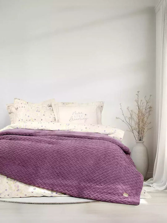 Nima Κουβερτοπάπλωμα Μονό 160x220εκ. Muffle Mauve 730 GSM
