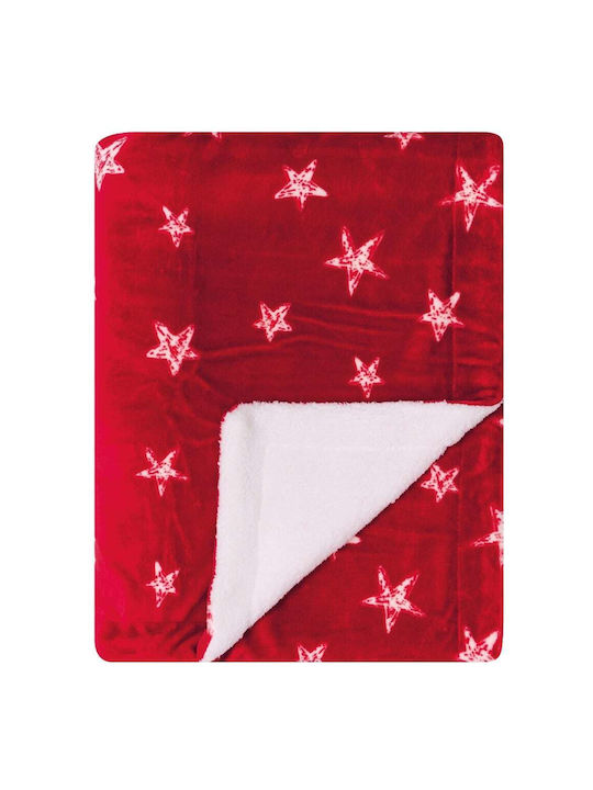 Kentia Snow Furry Sofa Blanket 130x170cm Red