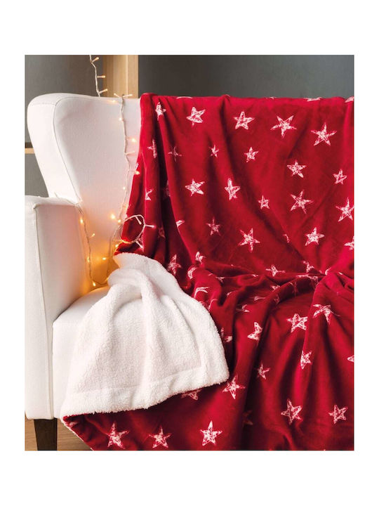 Kentia Snow Furry Sofa Blanket 130x170cm Red