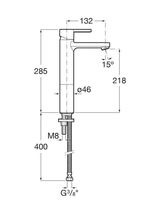 Roca Mixing Tall Sink Faucet Black
