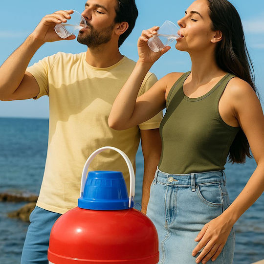 Velco Δοχείο με Βρυσάκι Θερμός Φελιζόλ 5lt Κόκκινο