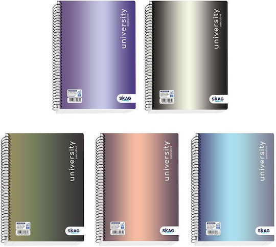Skag Spiral Heft Hausaufgaben B5 90 Blätter 3 Themen University 1Stück (Μiverse Farben)